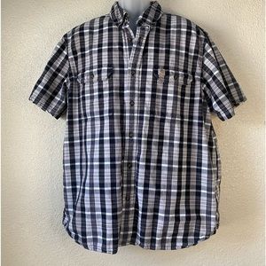 CARHARTT relaxed fit black‎ and white checkered men’s button down shirt